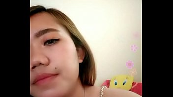 Teen bitch gently masturbates her pussy with her hand in front of the webcam