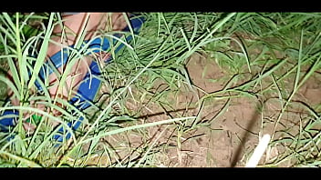 Took off his pants and fucked his teen girlfriend in her shaved pussy outdoors